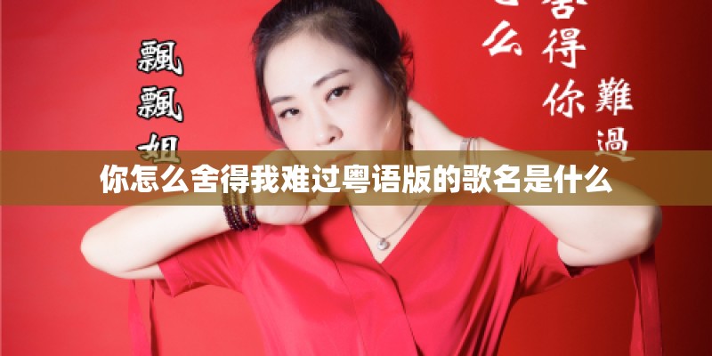 你怎么舍得我难过粤语版的歌名是什么