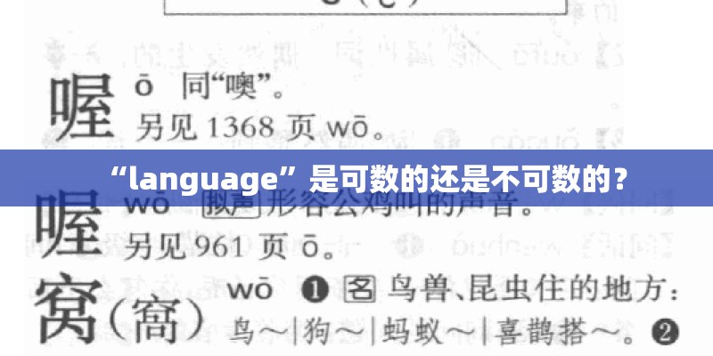 “language”是可数的还是不可数的？