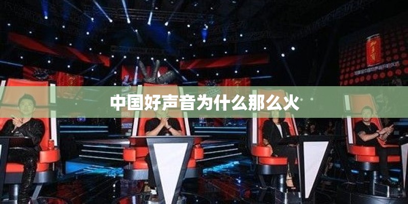 中国好声音为什么那么火
