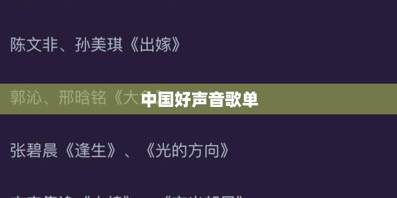 中国好声音歌单
