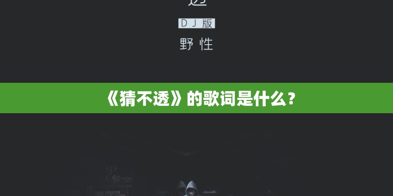 《猜不透》的歌词是什么？