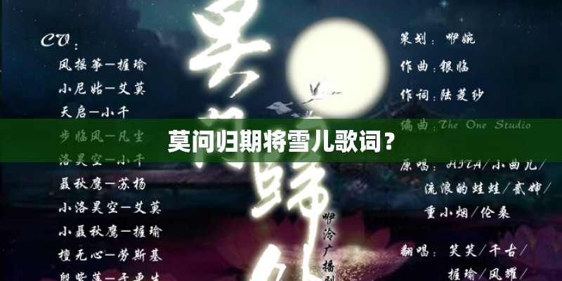 莫问归期将雪儿歌词？