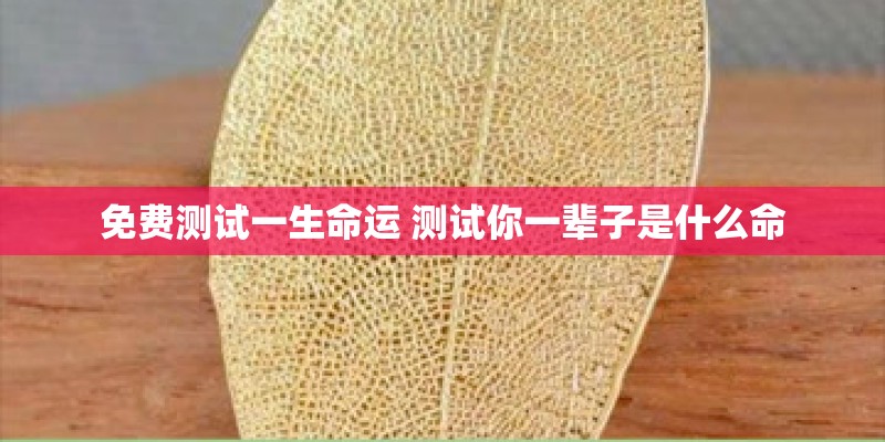 免费测试一生命运 测试你一辈子是什么命 免费测试一生命运 测试你一辈子是什么命