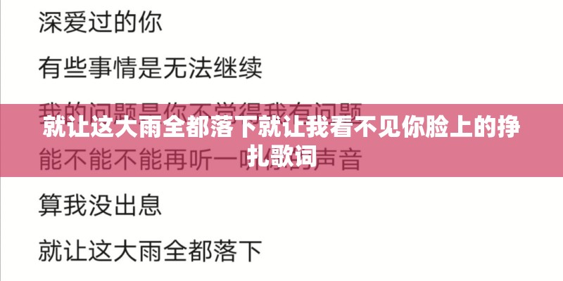就让这大雨全都落下就让我看不见你脸上的挣扎歌词