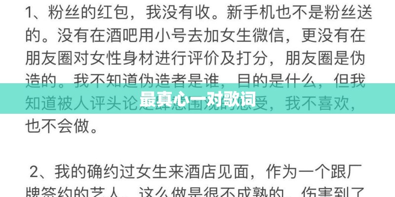最真心一对歌词